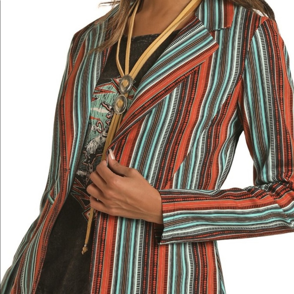 Rock & Roll Cowgirl Serape Striped Blazer-NWT